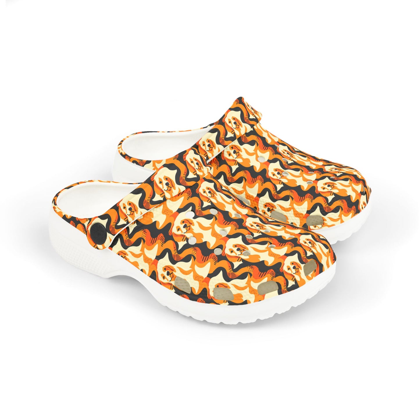 Golden Woof Abstract Glamour Kid's Foam Clogs