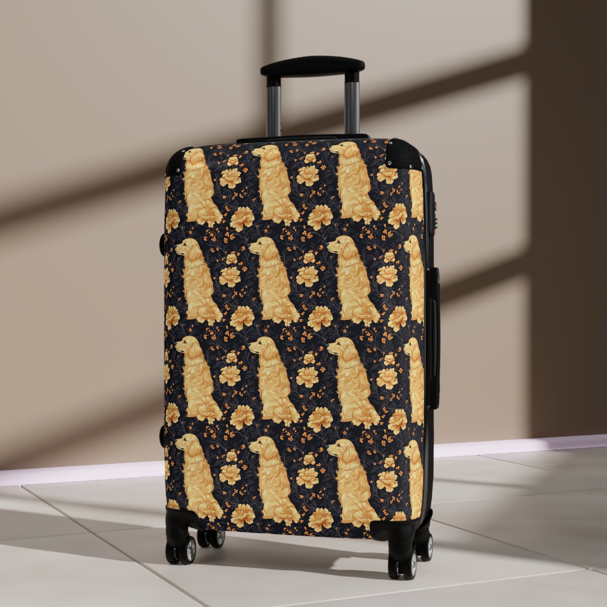 Golden Paws Floral Frenchie Suitcase