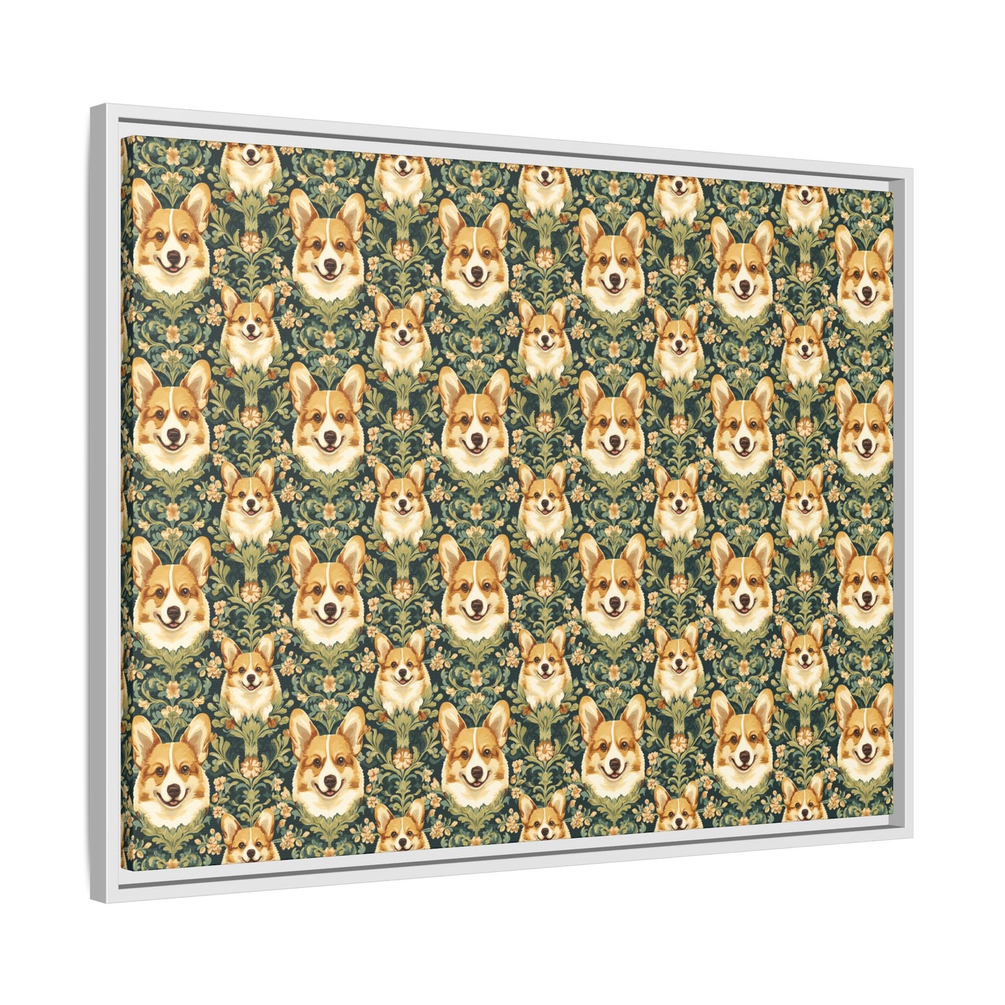 Corgi Charmz Matte Canvas, Framed