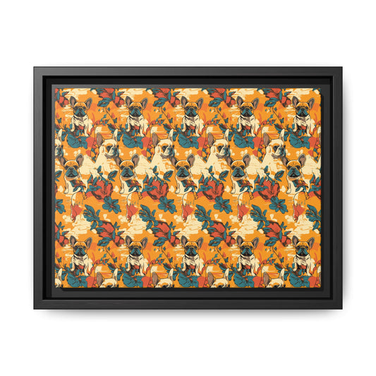 Frenchie Glow-Up Galore Matte Canvas, Framed