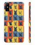 Frenchie Pop Art Pawfection Grid Slim Phone Cases