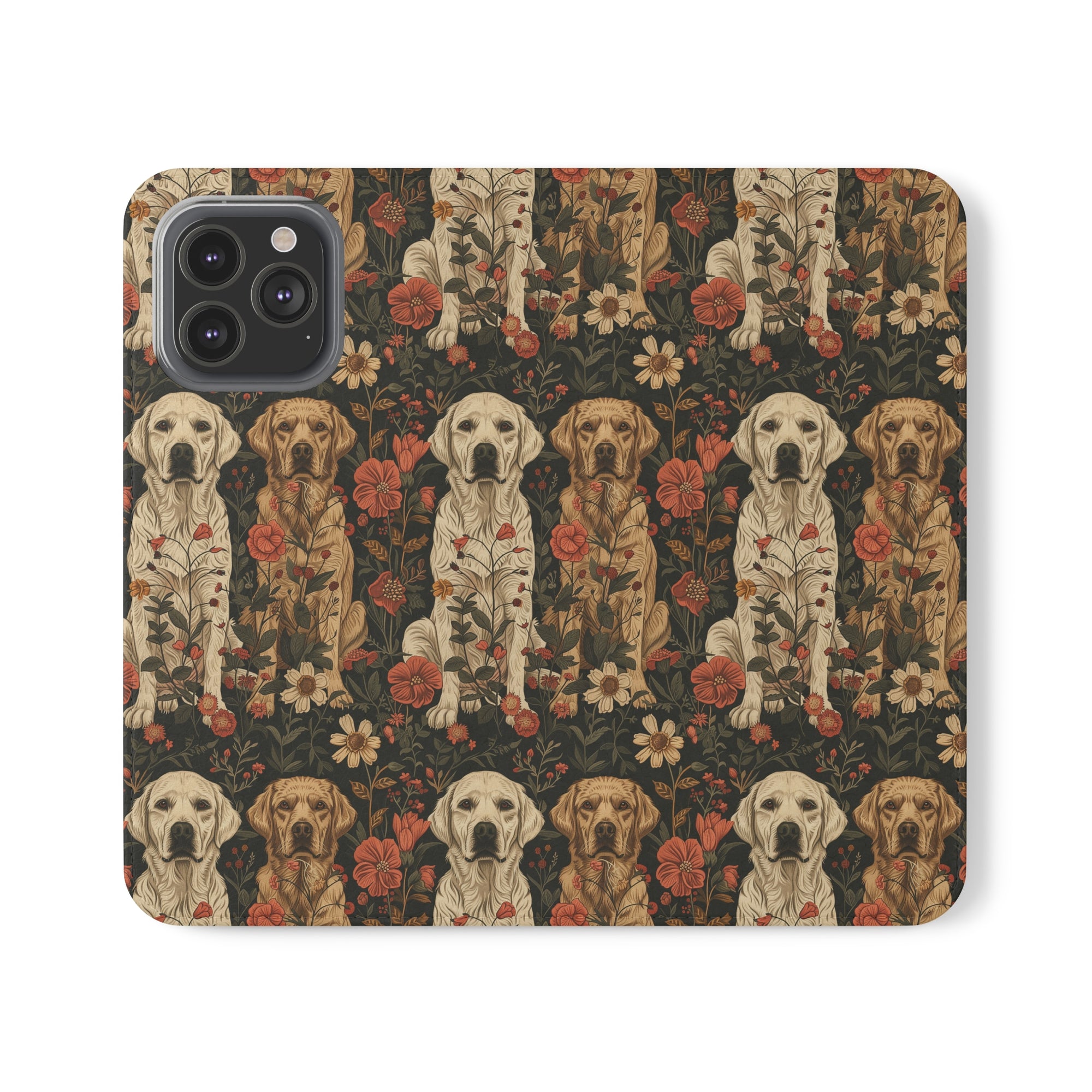 Blossoming Labradors Bouquet Flip Cases