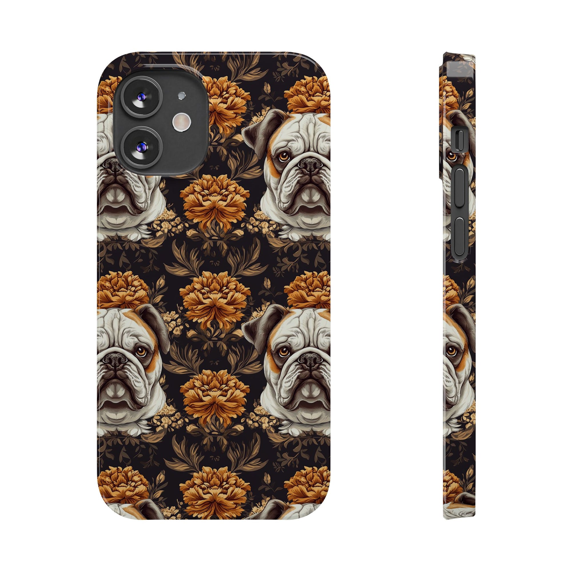 Bloomingly Bulldogistic Bouquet Slim Phone Cases