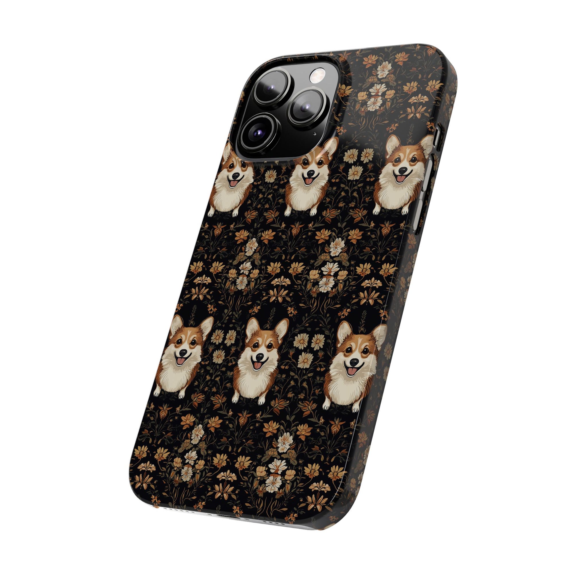 Nighttime Corgi Glow Stride Slim Phone Cases