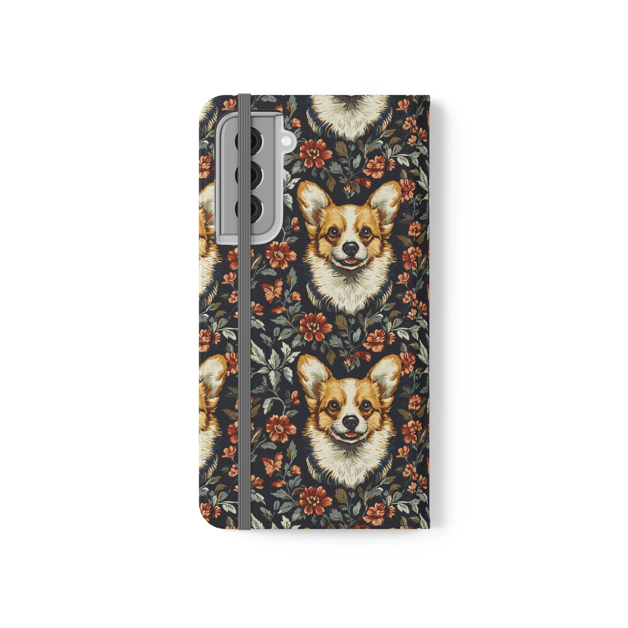 Floofy Corgi Blossom Blast Flip Cases