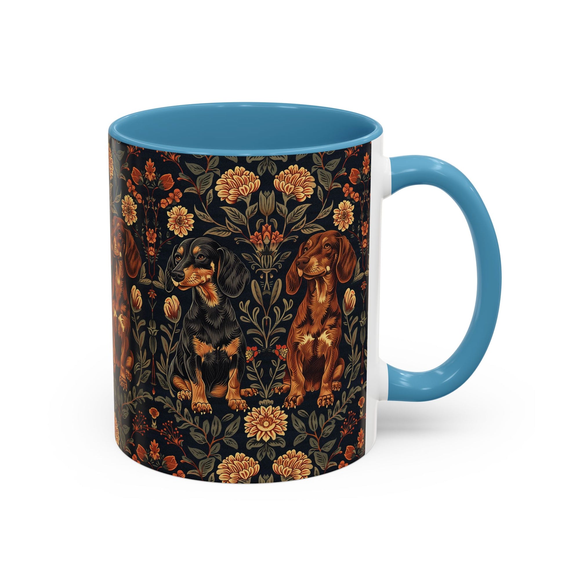 Dapper Dachshund Embroidery Elegance Accent Coffee Mug