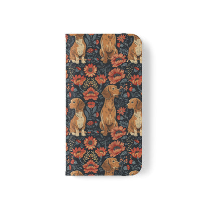 Floral Pawsome Dachsund Delight Flip Cases