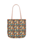 Corgi Carnival Couture Canvas Tote Bag