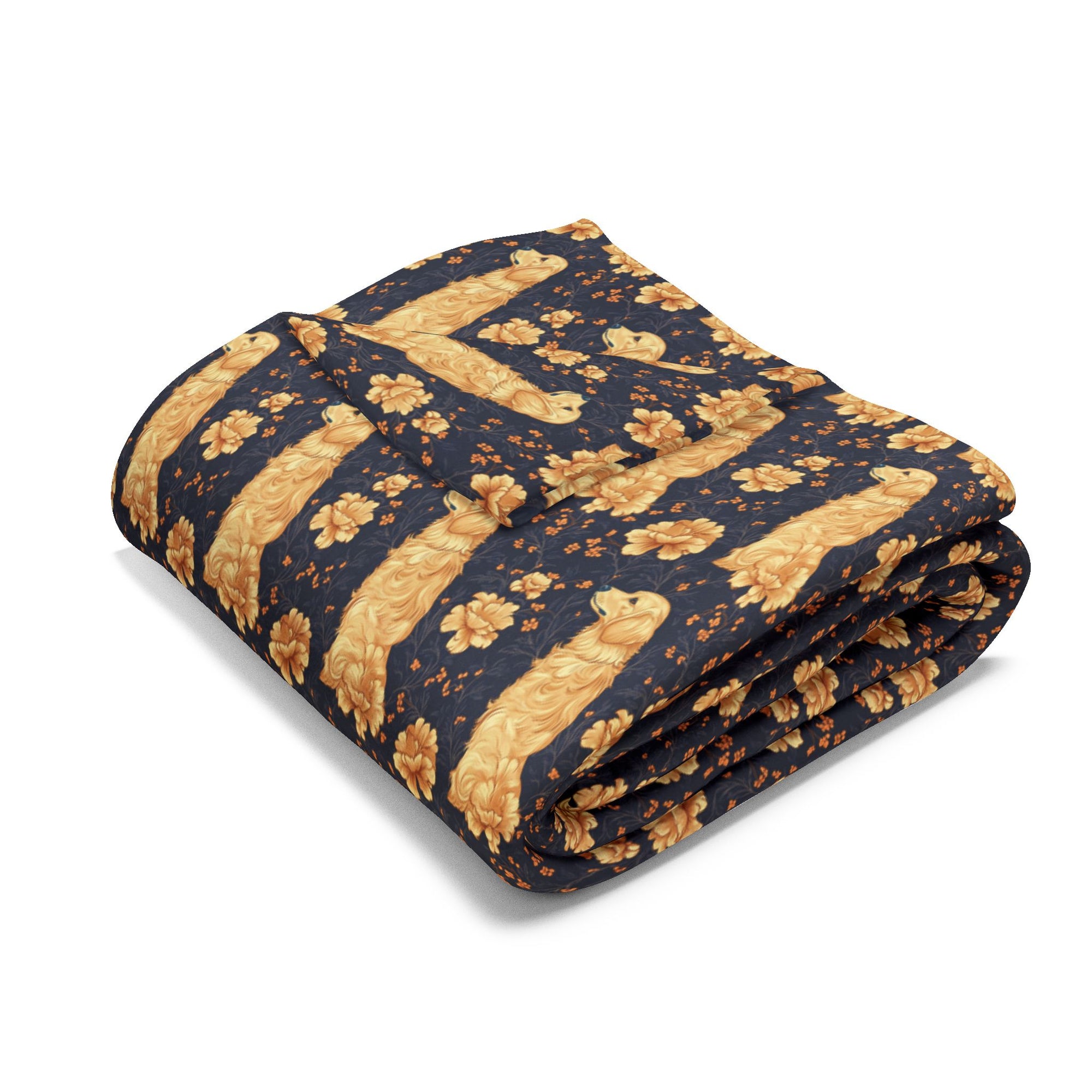 Golden Paws Floral Frenchie Arctic Fleece Blanket