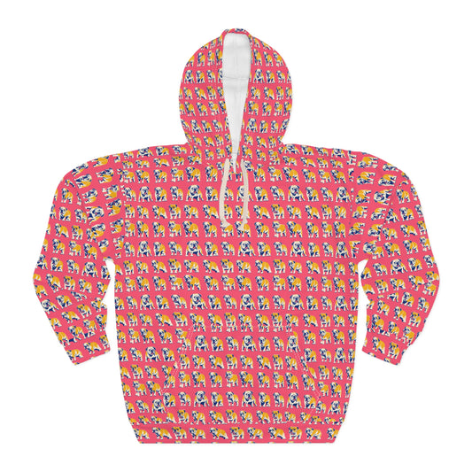 Bubblegum Glamour Bulldog Bouquet Unisex Pullover Hoodie