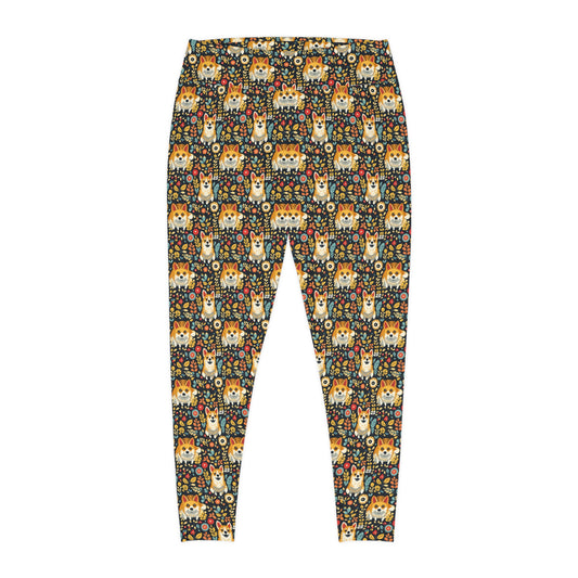 Corgi Rainbow Vine Dream Plus Size Leggings