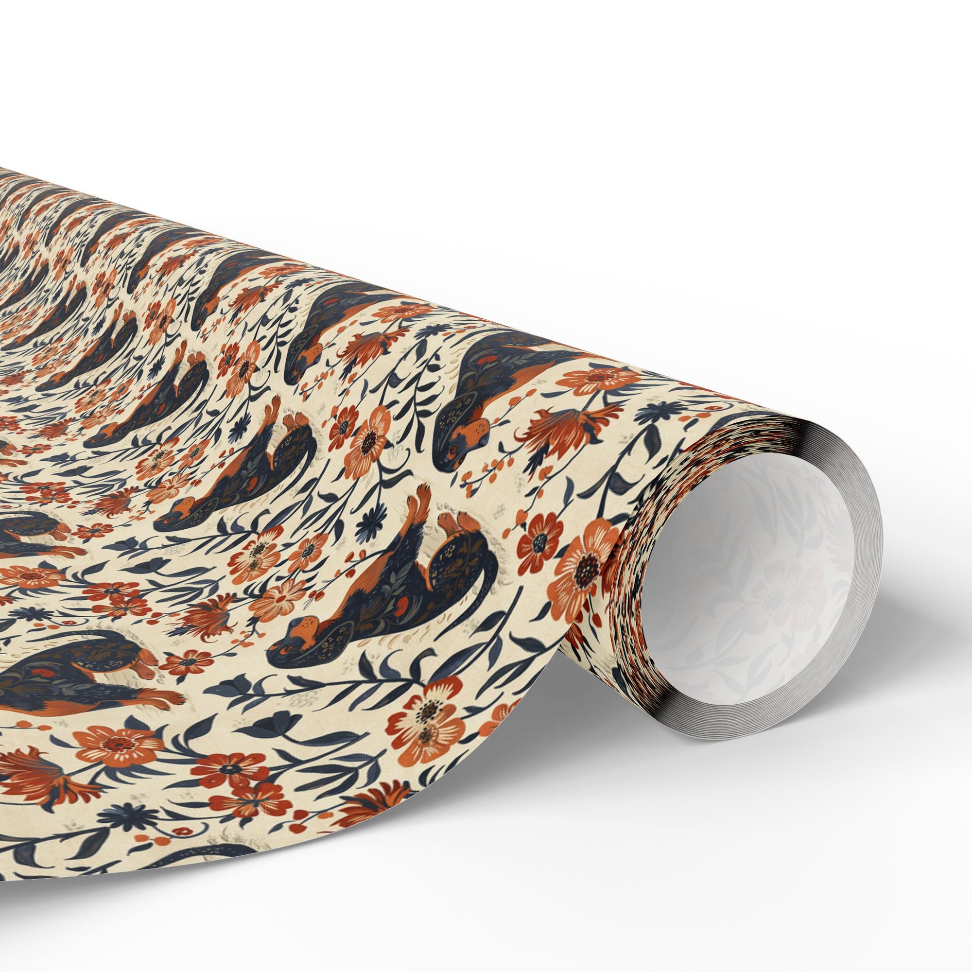 Blossoming Dachshunds Delight Wrapping Paper