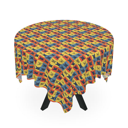 Frenchie Pop Art Pawfection Grid Tablecloth