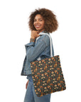 Dazzling Dachsund Blossoms & Foliage Canvas Tote Bag