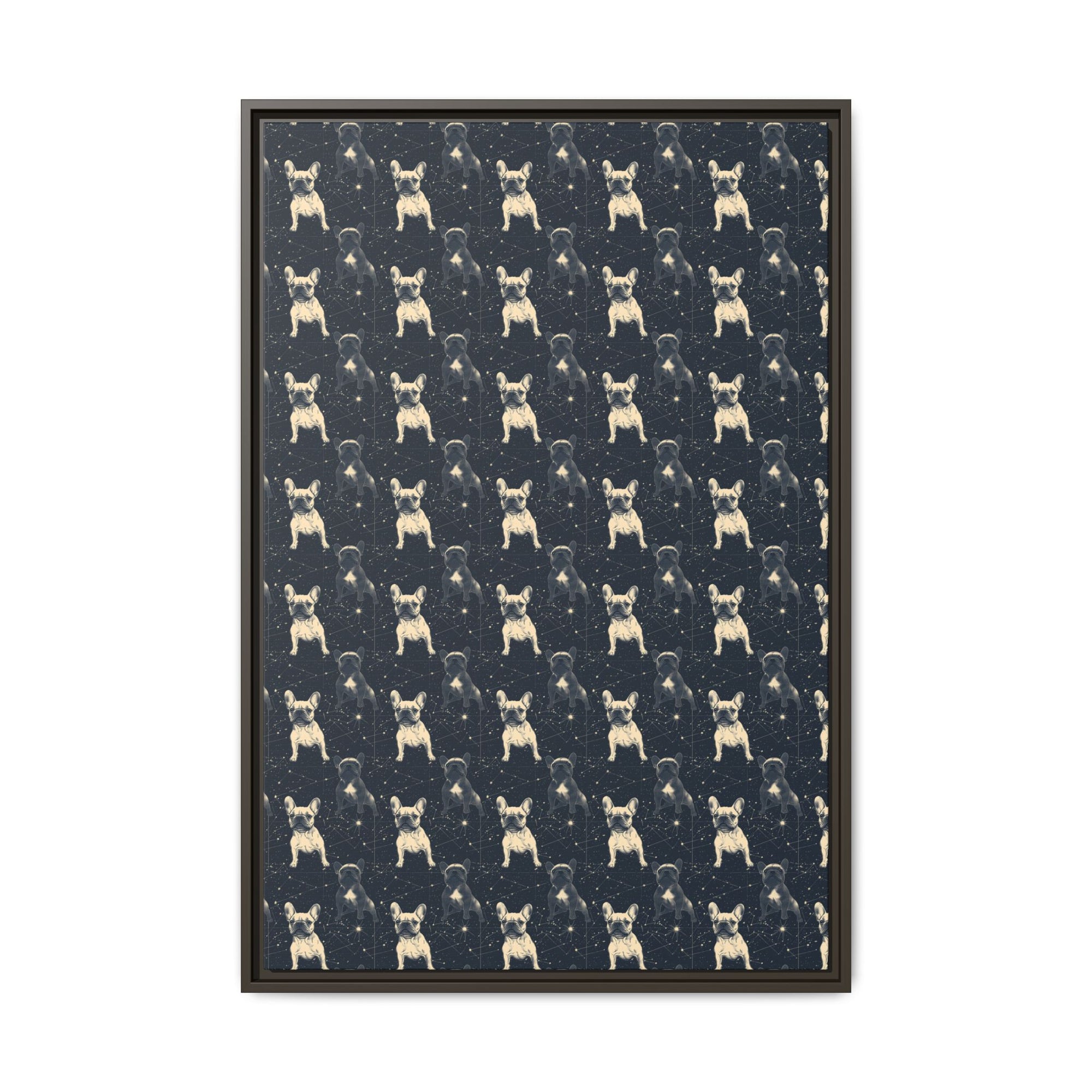 Frenchie Celestial Soar Matte Canvas, Framed