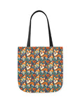 Corgi Carnival Couture Canvas Tote Bag