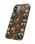 Dazzling Dachsund Blossoms & Foliage Slim Phone Cases