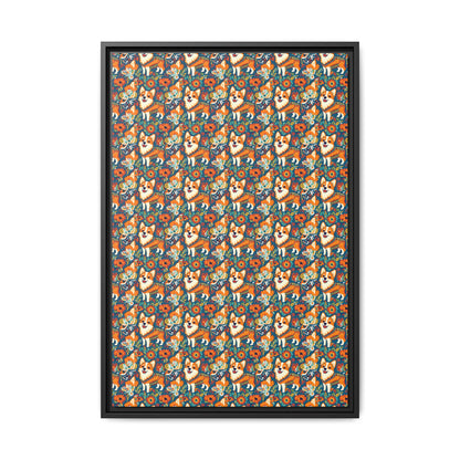 Corgi Carnival Couture Matte Canvas, Framed