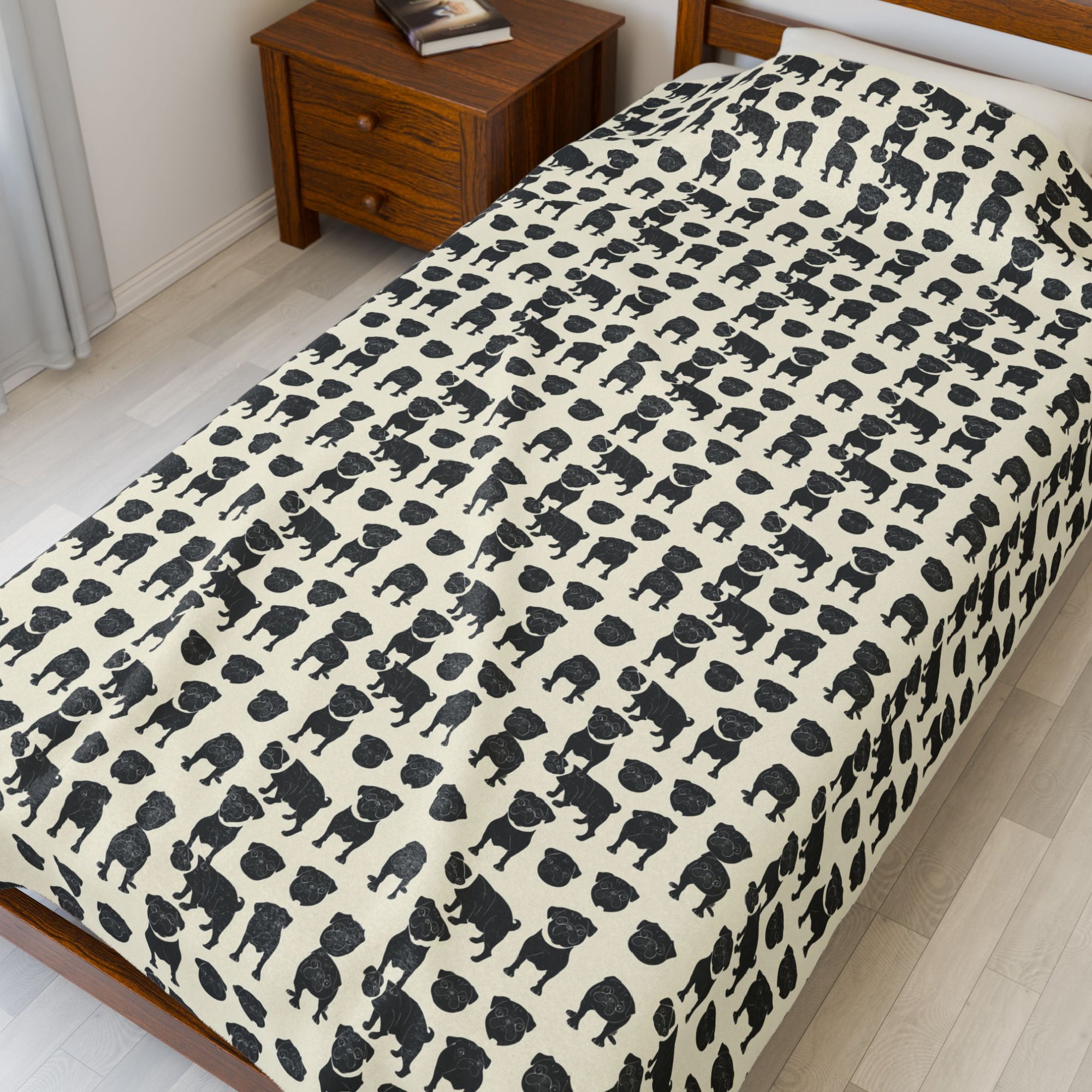 Puggie Pout Perfection Velveteen Plush Blanket