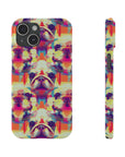 Glitchy Bulldog Blitz Slim Phone Cases