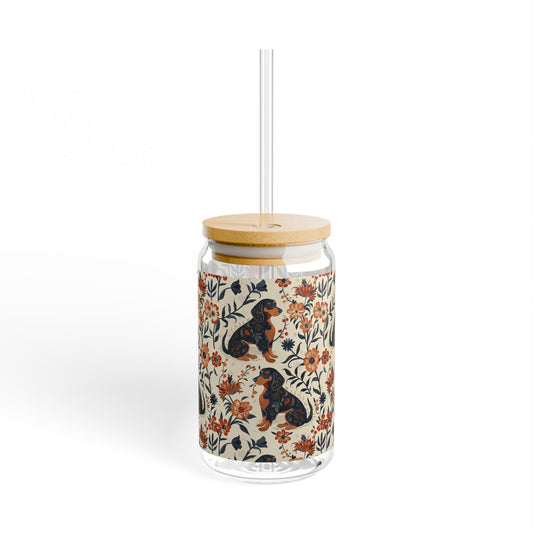 Blossoming Dachshunds Delight Sipper Glass