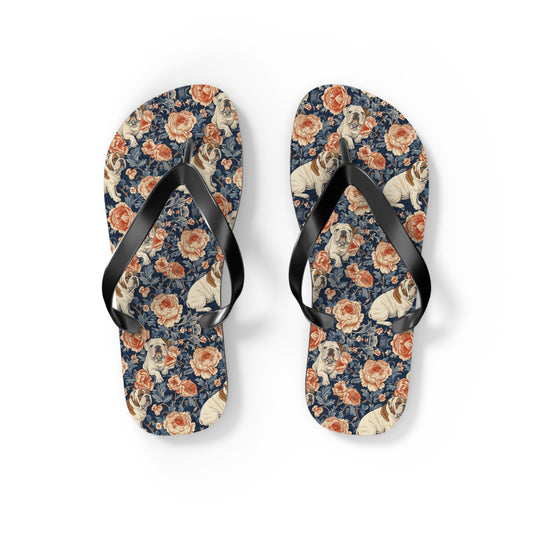 Blooming Bulldog Beauty Flip Flops