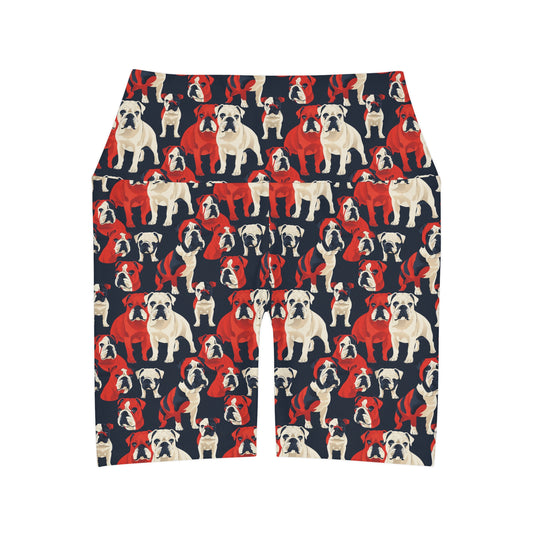 Bulldoggy Bliss Chomper High Waisted Yoga Shorts