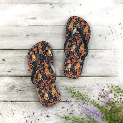 Floral Pawsome Dachsund Delight Flip Flops