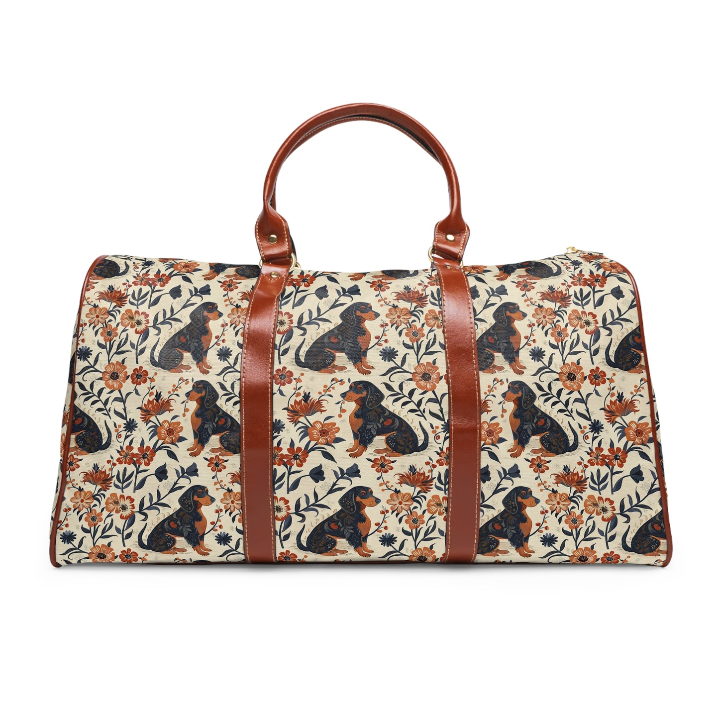 Blossoming Dachshunds Delight Waterproof Travel Bag