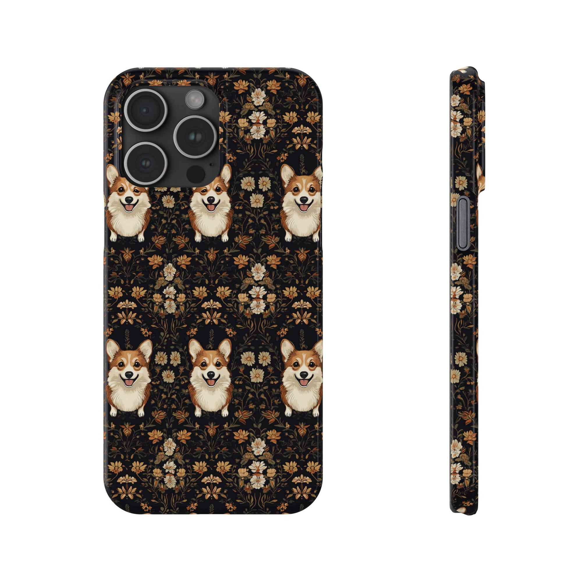 Nighttime Corgi Glow Stride Slim Phone Cases