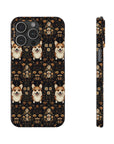 Nighttime Corgi Glow Stride Slim Phone Cases