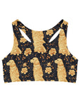 Golden Paws Floral Frenchie Seamless Sports Bra