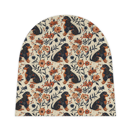 Blossoming Dachshunds Delight Baby Beanie