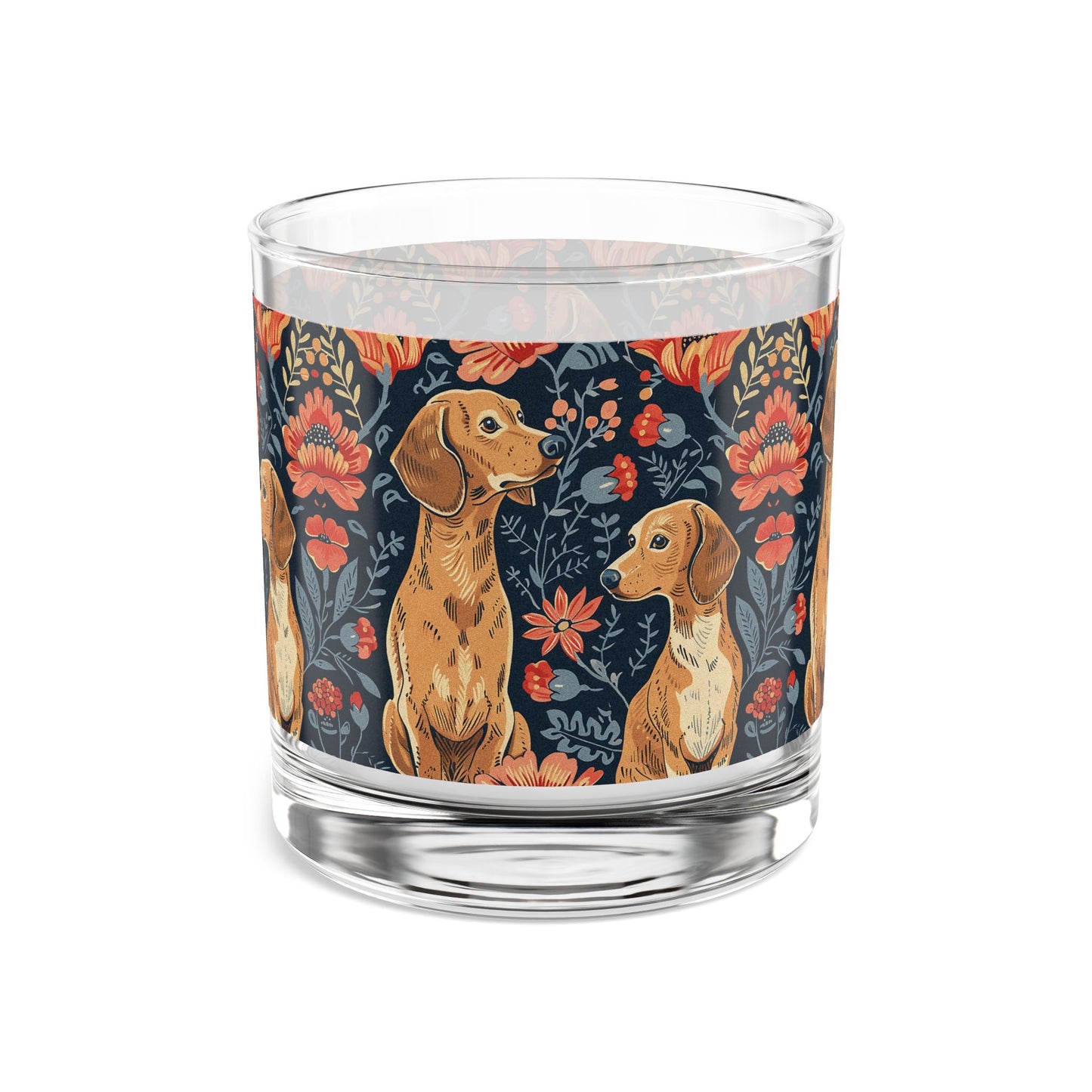 Floral Pawsome Dachsund Delight Rocks Glass