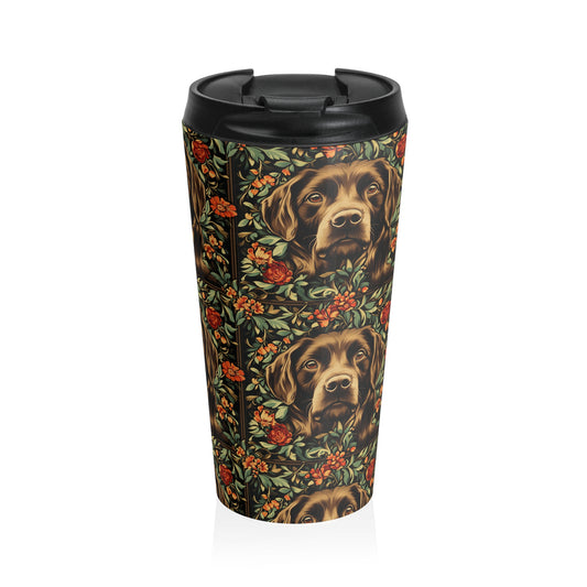 Labrador Lush Pooch Tapestry Stainless Steel Travel Mug