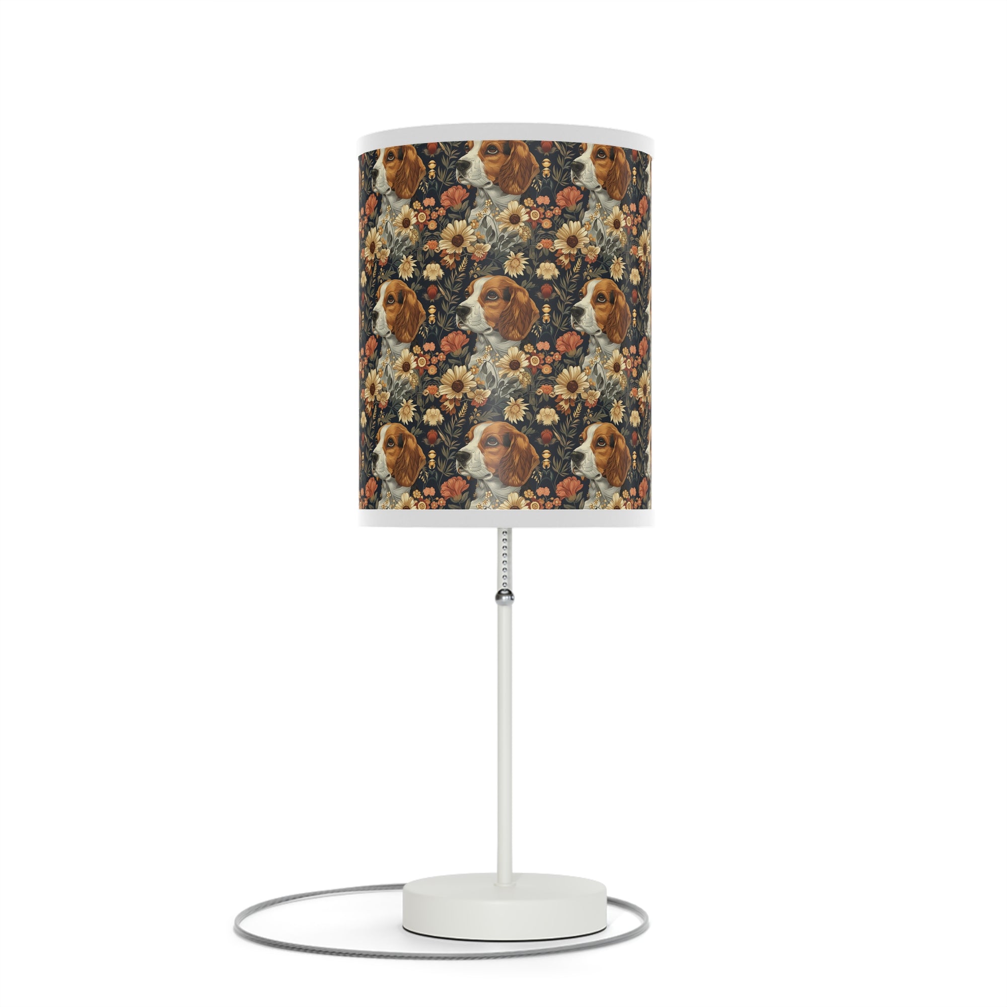 Beagle Blossoms Lamp on a Stand