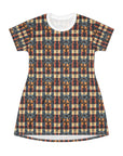 Pawsome Rottweiler Royalty Plaid T-Shirt Dress