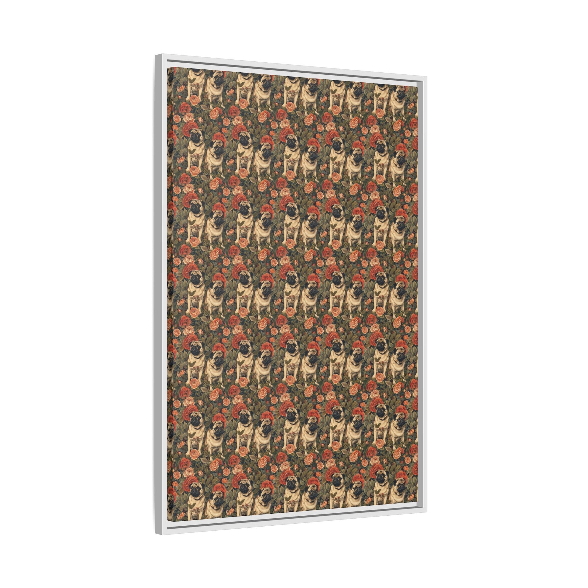 Blooming Pug Paradise Matte Canvas, Framed