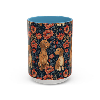 Floral Pawsome Dachsund Delight Accent Coffee Mug