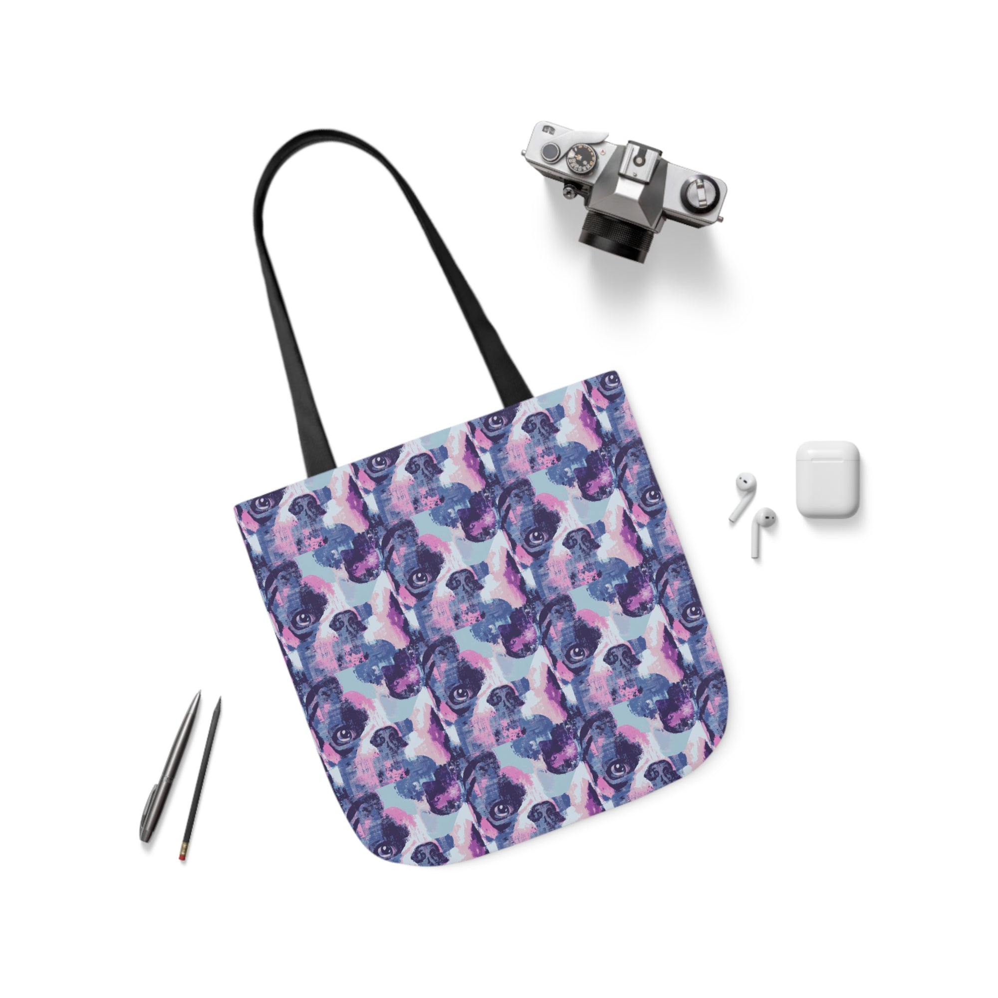 Funky Geometric Boxerista Canvas Tote Bag