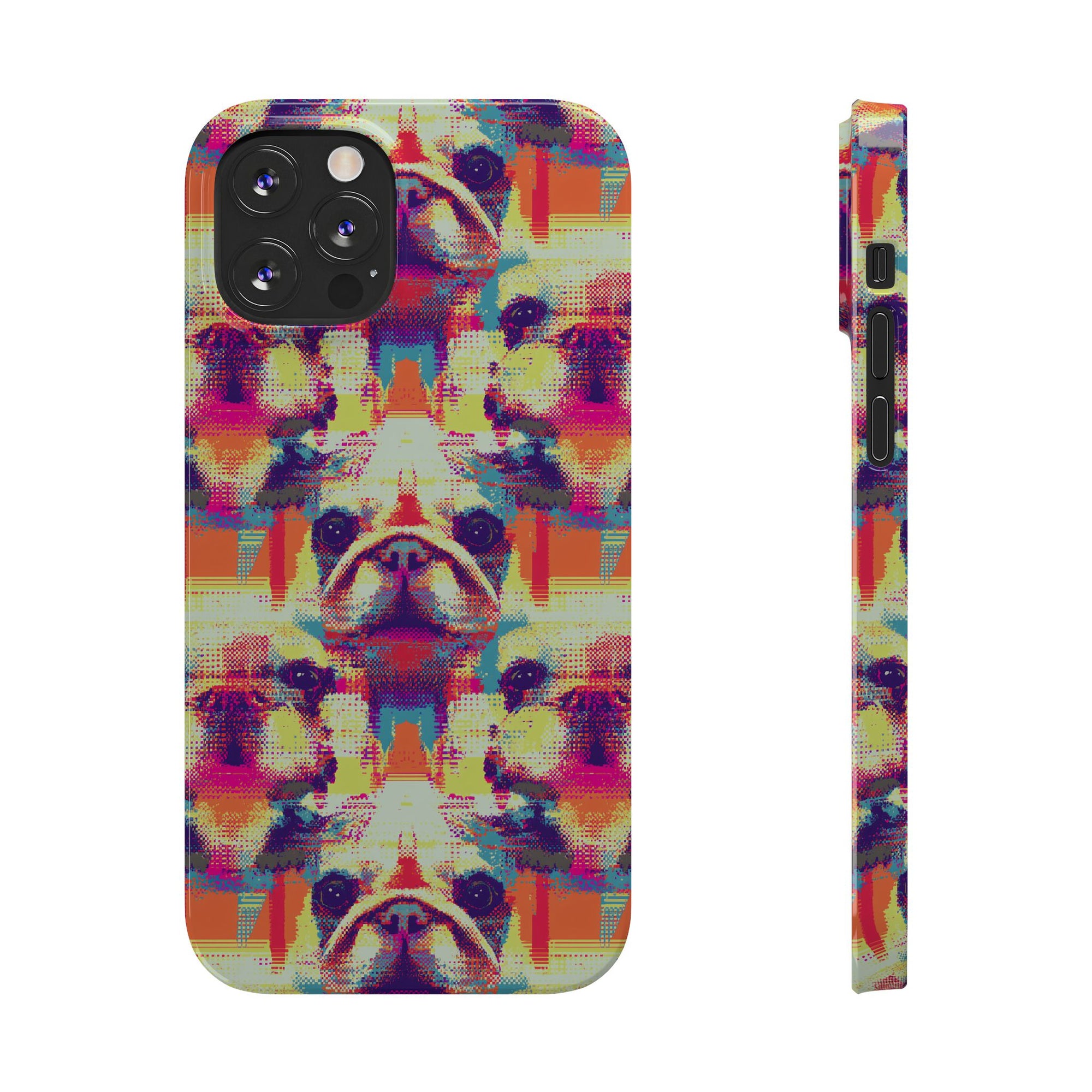 Glitchy Bulldog Blitz Slim Phone Cases