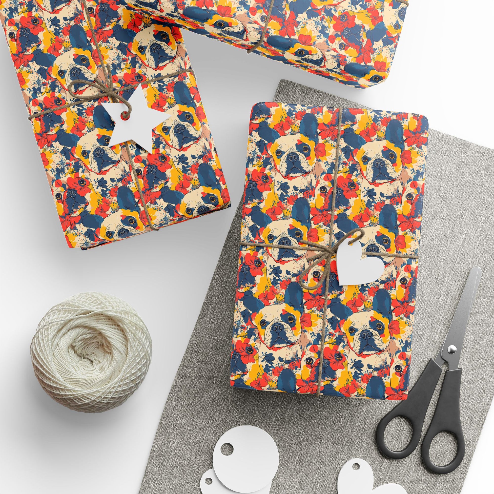 Bloom Pup Frenchietastic Splatter Wrapping Paper