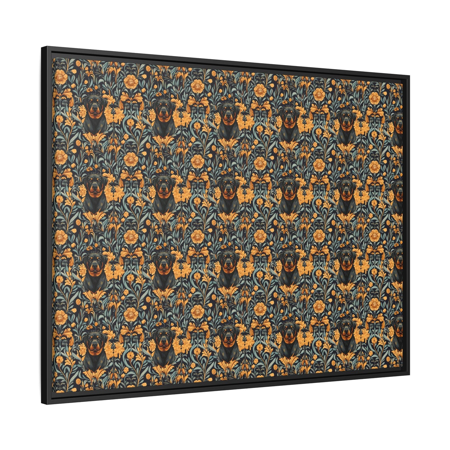 Ruffle Rottie Glamourific Matte Canvas, Framed