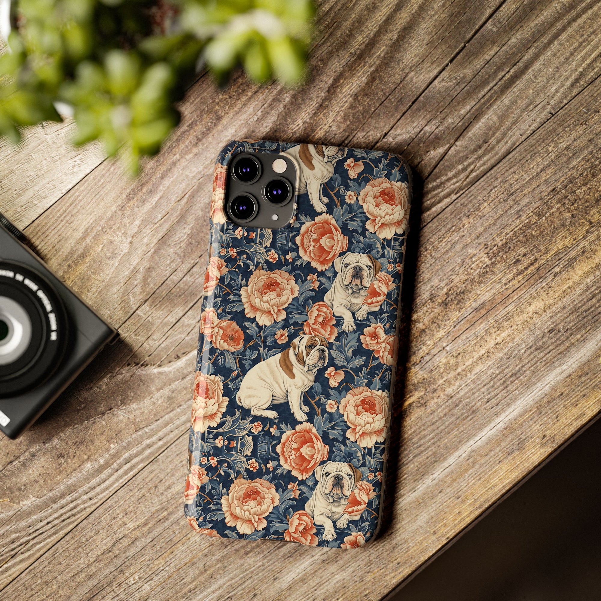 Blooming Bulldog Beauty Slim Phone Cases