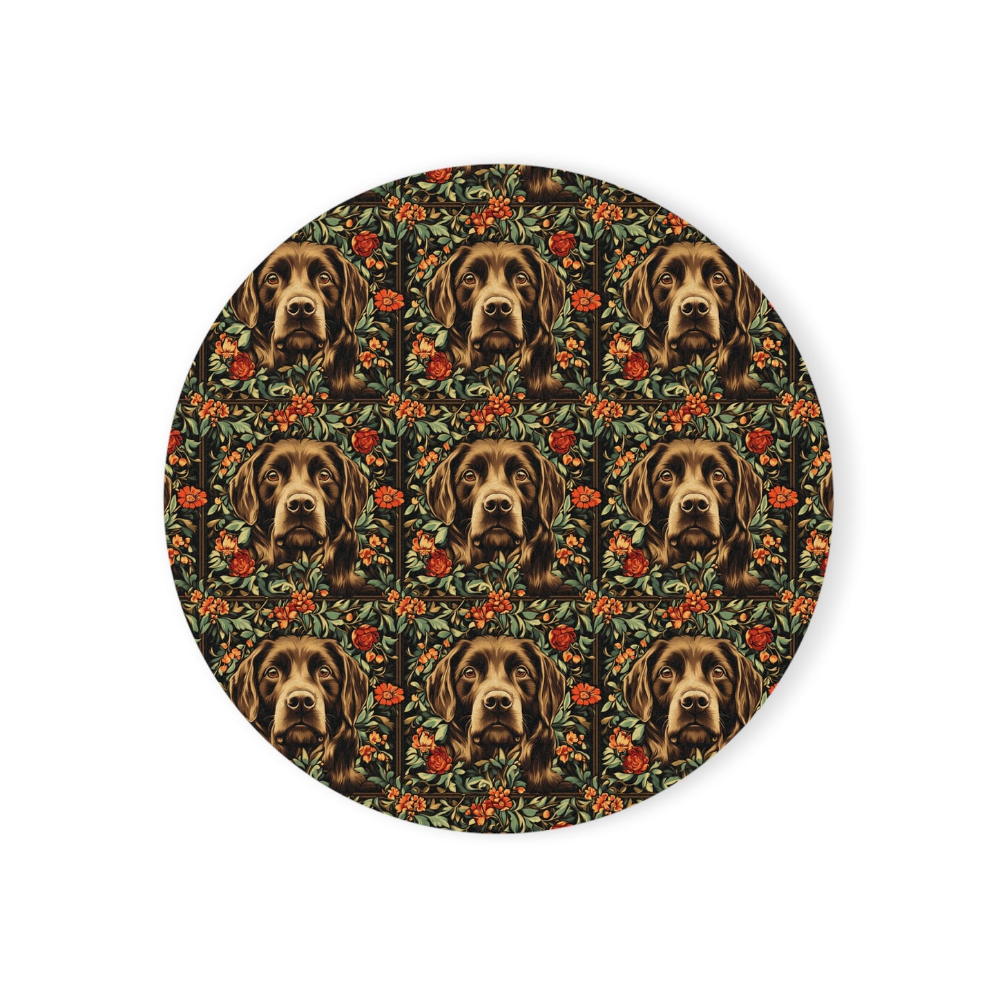 Labrador Lush Pooch Tapestry Cork Back Coaster