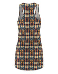 Pawsome Rottweiler Royalty Plaid Women's Racerback Dress