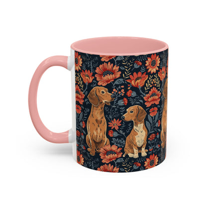 Floral Pawsome Dachsund Delight Accent Coffee Mug