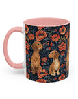 Floral Pawsome Dachsund Delight Accent Coffee Mug