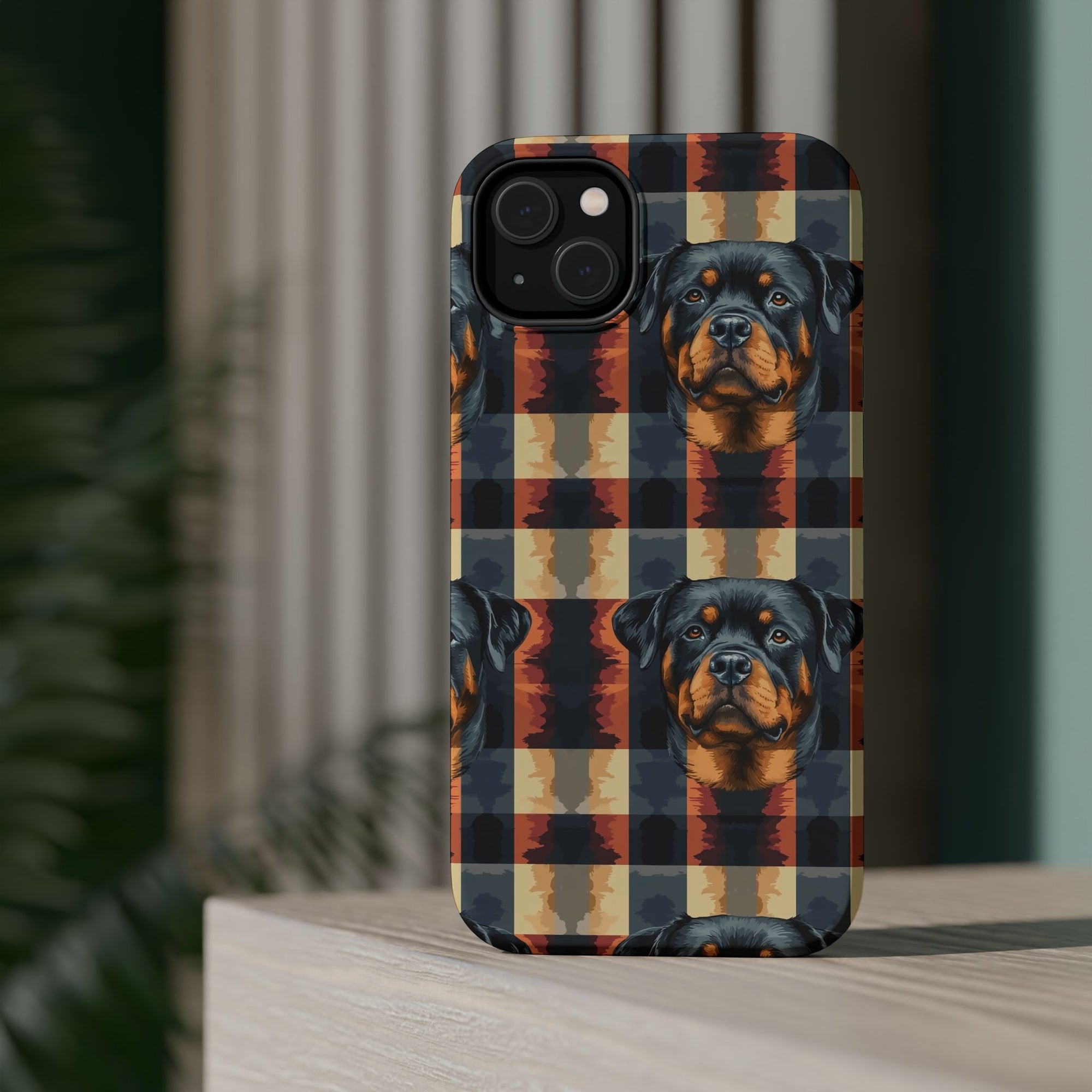 Pawsome Rottweiler Royalty Plaid Magnetic Tough Cases