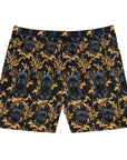 Regal Frenchie Noir Elegance Men's Mid-Length Swim Shorts